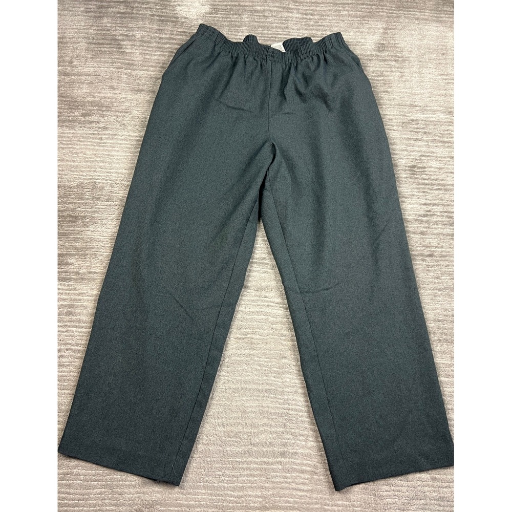 White Stag Pants Women 20W Petite Charcoal Gray Pull On Elastic Waist Trousers
